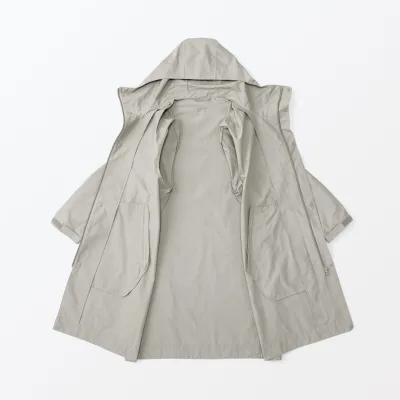 MUJI Men's Water Repellent Hooded Coat in Organic Cotton