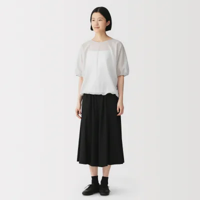 High-Twist Cotton Sheer Blouse