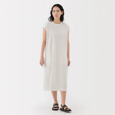 Vestido de manga francesa de punto jersey de 2 cabos para mujer