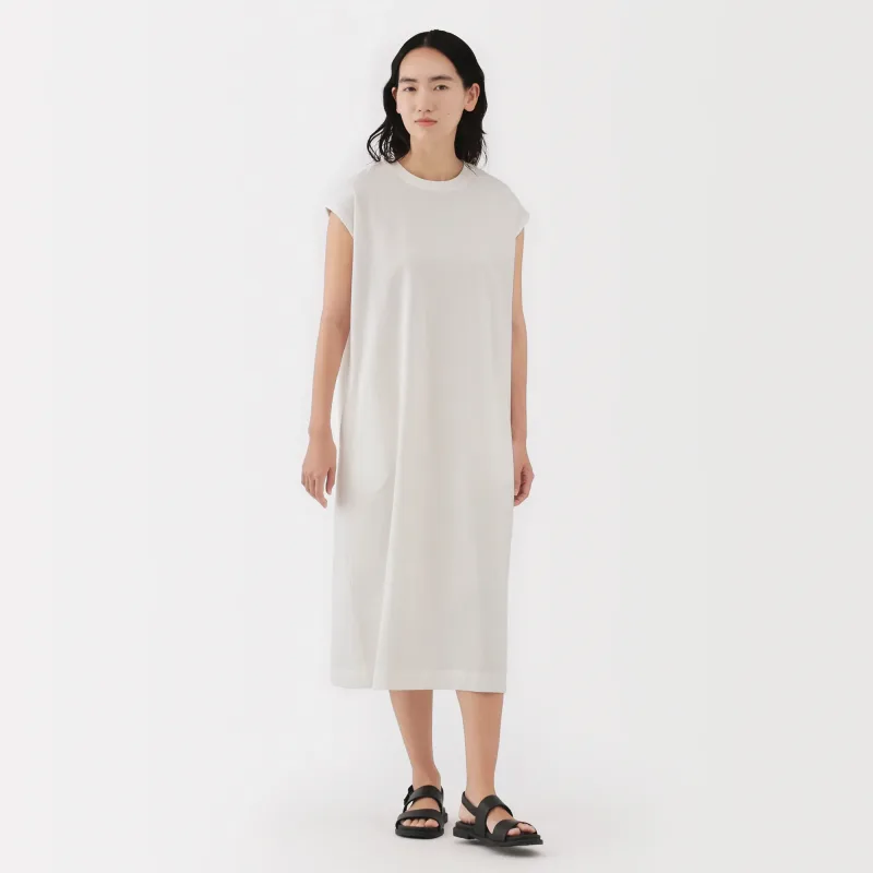 Vestido de manga francesa de punto jersey de 2 cabos para mujer