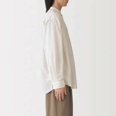 Lyocell Blend Stand Collar Shirt