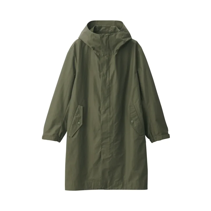 MUJI Men's Water Repellent Hooded Coat in Organic Cotton