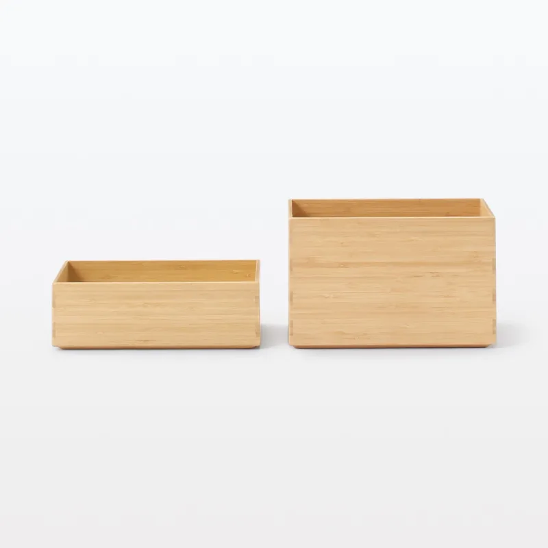 Boîte en bambou empilable - Demi - Petite (L10,2 x P7,3 x H3,3")