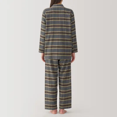 MUJI Women's Organic Cotton Flannel Pajamas with Side Seamless Design