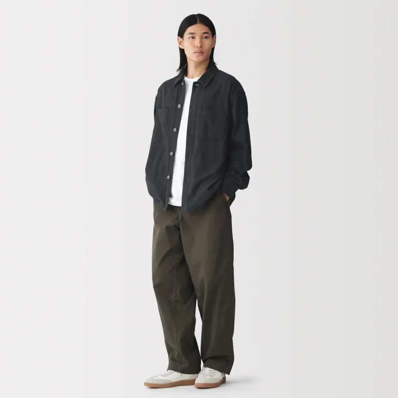 Casaco de flanela escovada para homem MUJI para sobreposição no outono e inverno