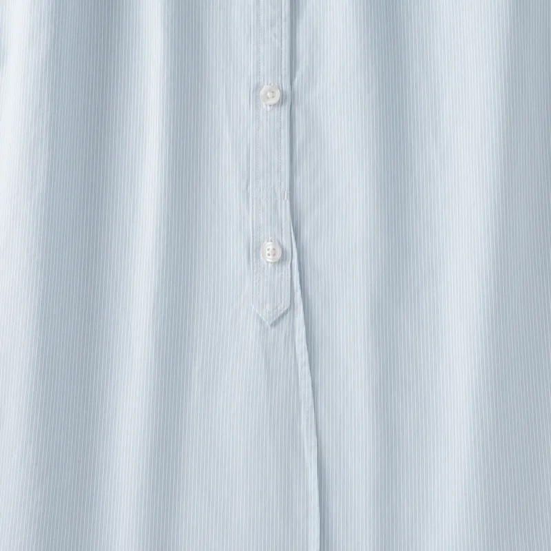 Women's Washed Broadcloth Stand Collar Long Shirt