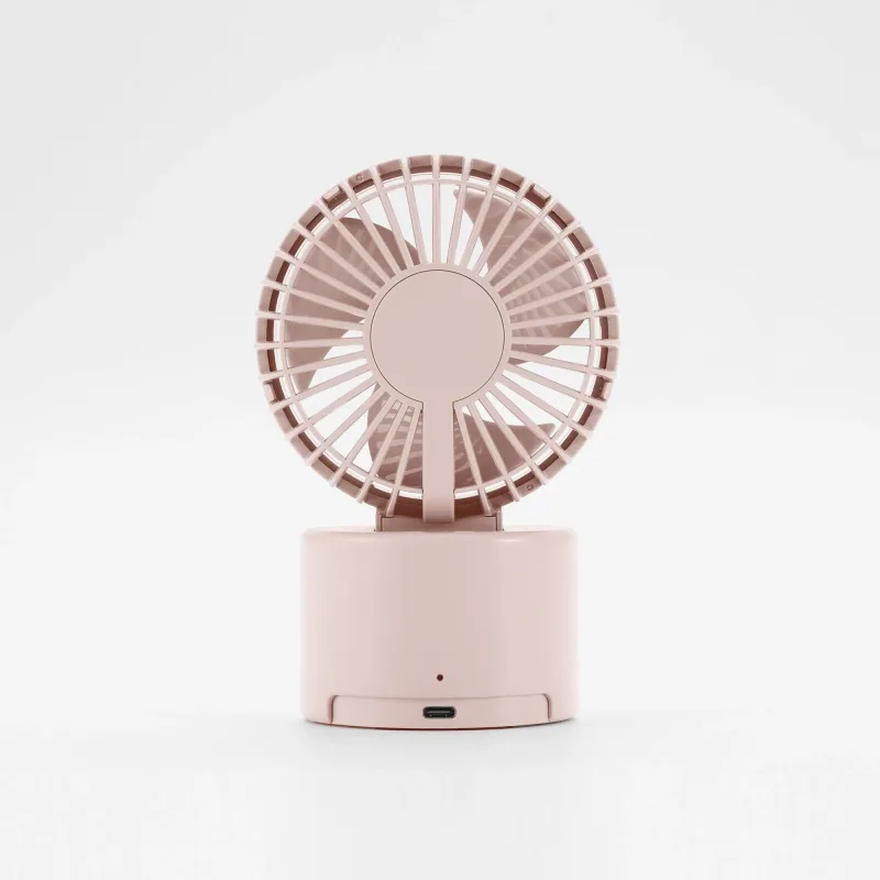 Cordless USB Desk Fan with Oscillation - Pink