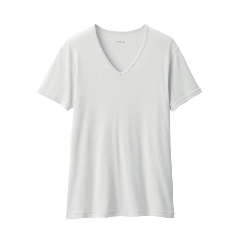 Kaos V-Neck Katun Menyerap Keringat Pria