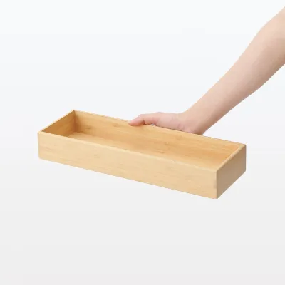 Caja organizadora apilable de bambú - Grande (An4,5 x Pr13,4 x Al2,2")