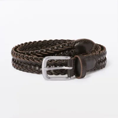 Tanned Leather Hand-Knitted Belt